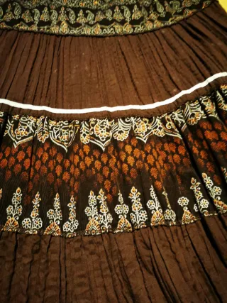 Falda larga étnica marrón