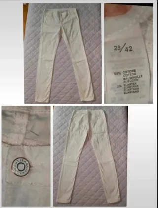 3 pantaloni skinny 100% cotone