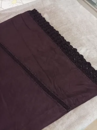 Falda larga antelina crochet marrón