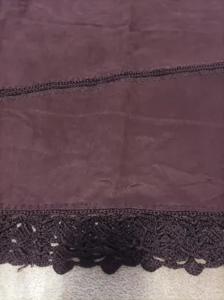 Falda larga antelina crochet marrón