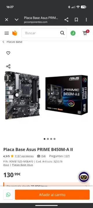 Ryzen 5 5600G + Placa Base Asus PRIME B450M-A II