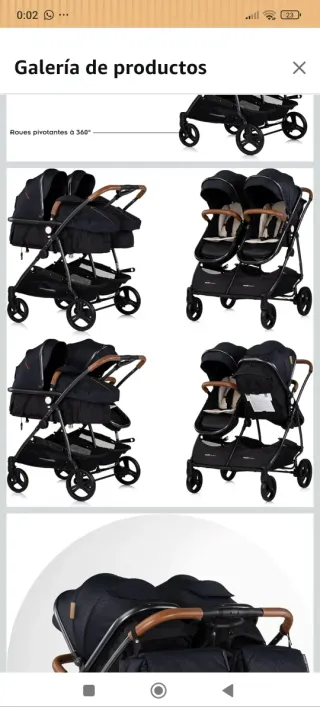 Carrito gemelar para bebés