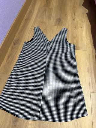 Vestido corto cuadros blanco y negro