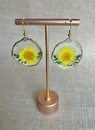 Pendientes Flores Reales Resina