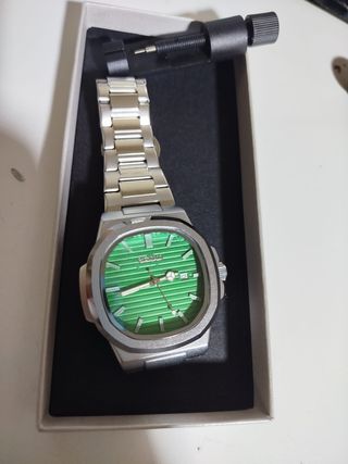 Seiko Mod Nautilus Verde 42mm Acero Inox
