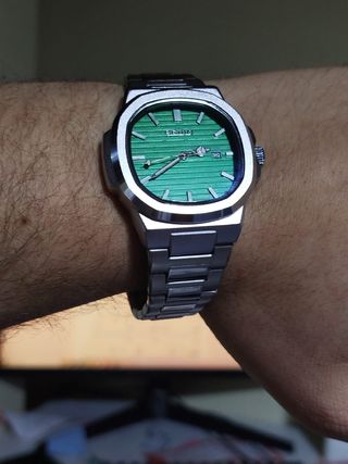 Seiko Mod Nautilus Verde 42mm Acero Inox