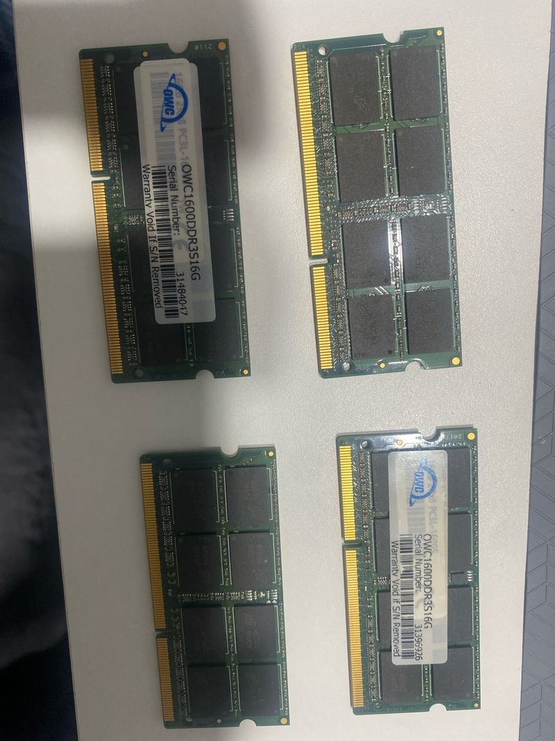 4x 16GB DDR3 RAM OWC PC3L-1600 afbeelding 2