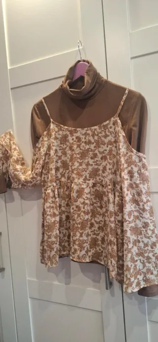 Blusa Shana Talla S Estampada Hombros Descubiertos