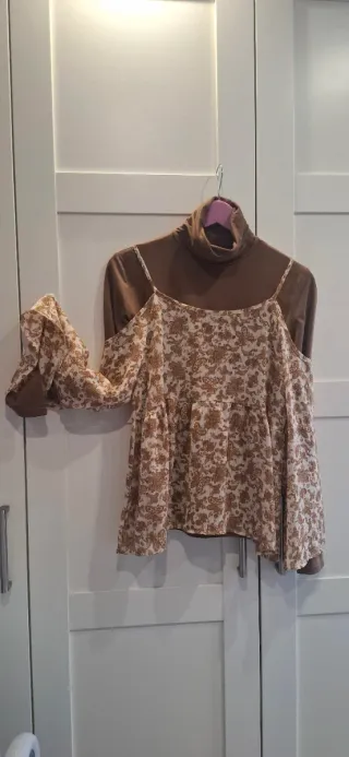 Blusa Shana Talla S Estampada Hombros Descubiertos