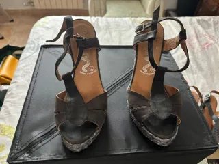 Sandalias de piel negras Talla 38