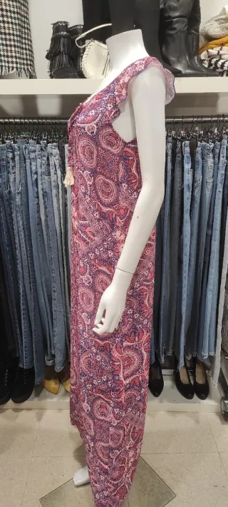 Vestido largo estampado talla S