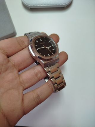 Seiko Mod Nautilus Negro 42mm Acero Nuevo