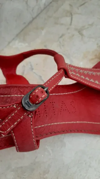 Sandalias Hispanitas Piel Rojas Talla 40