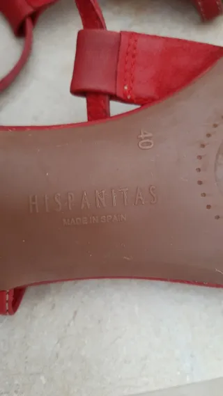 Sandalias Hispanitas Piel Rojas Talla 40