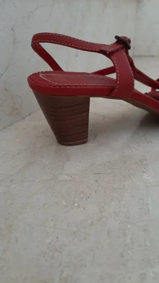 Sandalias Hispanitas Piel Rojas Talla 40