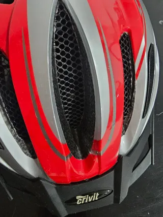 Casco Ciclismo Crivit Rojo y Gris