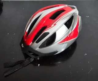 Casco Ciclismo Crivit Rojo y Gris