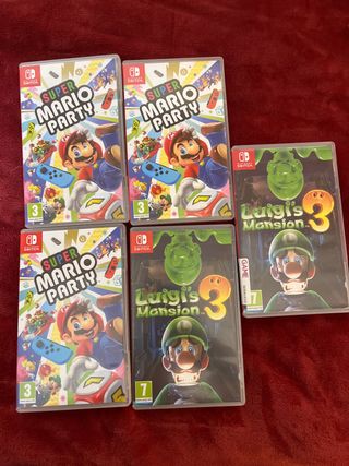 Pack 5 Juegos Nintendo Switch: Mario Party, Luigi'