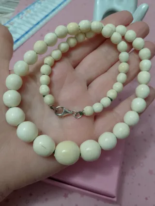 Collana perle antiche chiusura argento 925