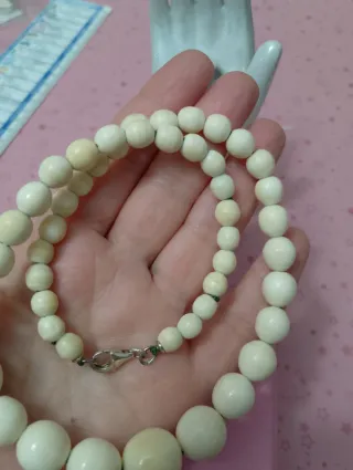 Collana perle antiche chiusura argento 925