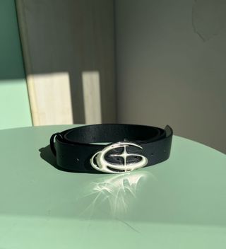 Cintura Corteiz nera fibbia stella argento