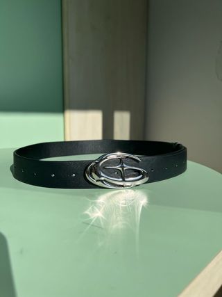 Cintura Corteiz nera fibbia stella argento