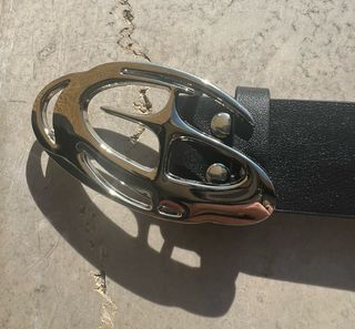 Cintura Corteiz nera fibbia stella argento