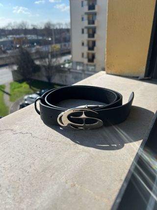 Cintura Corteiz nera fibbia stella argento