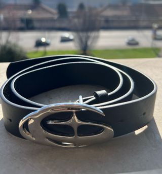 Cintura Corteiz nera fibbia stella argento