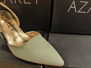 Zapatos AZAREY dorados y verdes