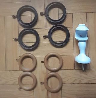 Soportes para barra de cortina de madera