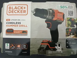 Taladro Black+Decker 18V Litio 2.0Ah Nuevo