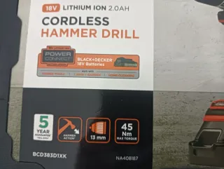 Taladro Black+Decker 18V Litio 2.0Ah Nuevo