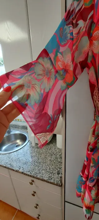 Vestido gasa estampado floral talla única
