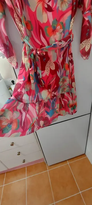 Vestido gasa estampado floral talla única