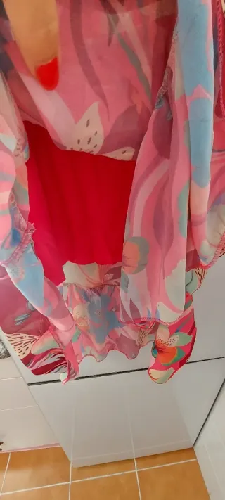 Vestido gasa estampado floral talla única