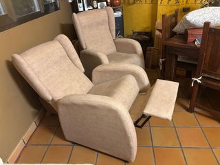 Divano relax in tessuto beige