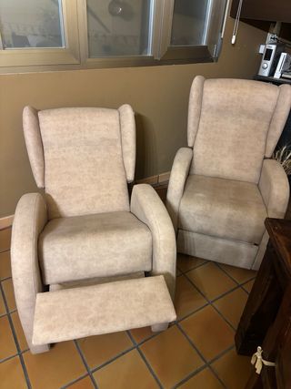 Divano relax in tessuto beige