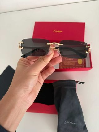 Gafas Cartier Negro y Dorado