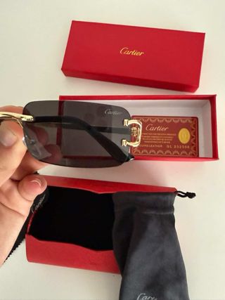 Gafas Cartier Negro y Dorado