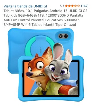 Funda protectora azul para tablet infantil