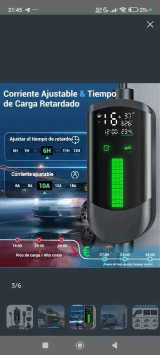 Cargador coche eléctrico 3.7kW nuevo