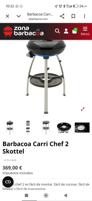 Barbacoa Gas Cadac Carri Chef 2 skottel