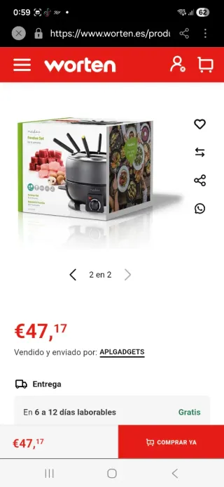 Set Fondue Nedis para 6 personas