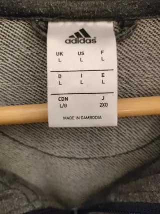 Sudadera Adidas Talla L Gris y Azul