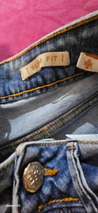 Jeans donna slim fit vita media denim chiaro 44