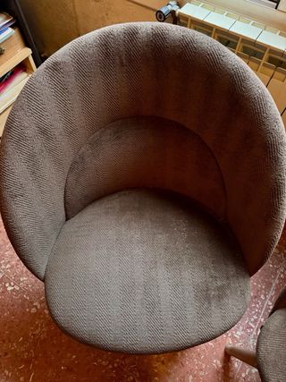 2 Butacas Vintage Diseño Tela Madera