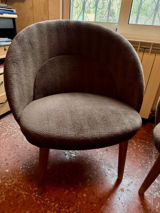 2 Butacas Vintage Diseño Tela Madera