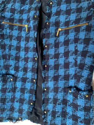 Americana cuadros azul y negro Talla S