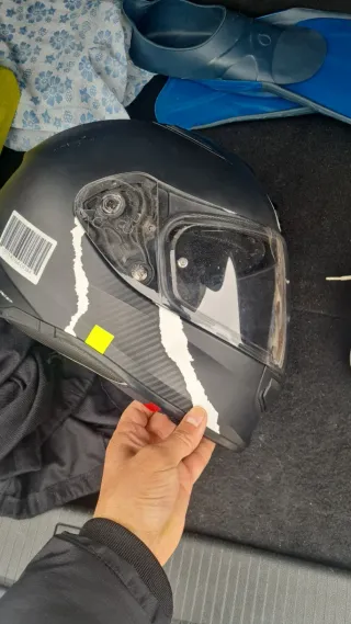 Casco Motocross Enduro Verde/Plata